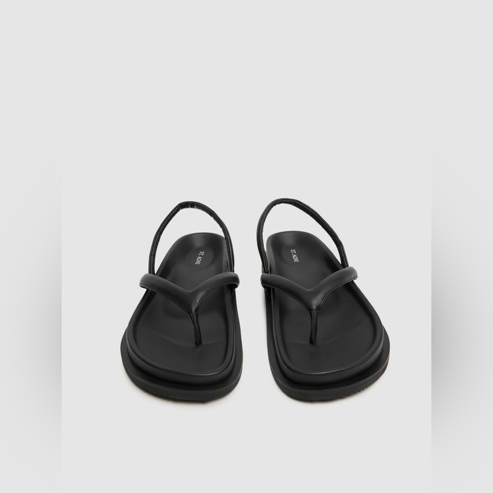 NWT St. Agni Sling Back Thong Sandal in Black